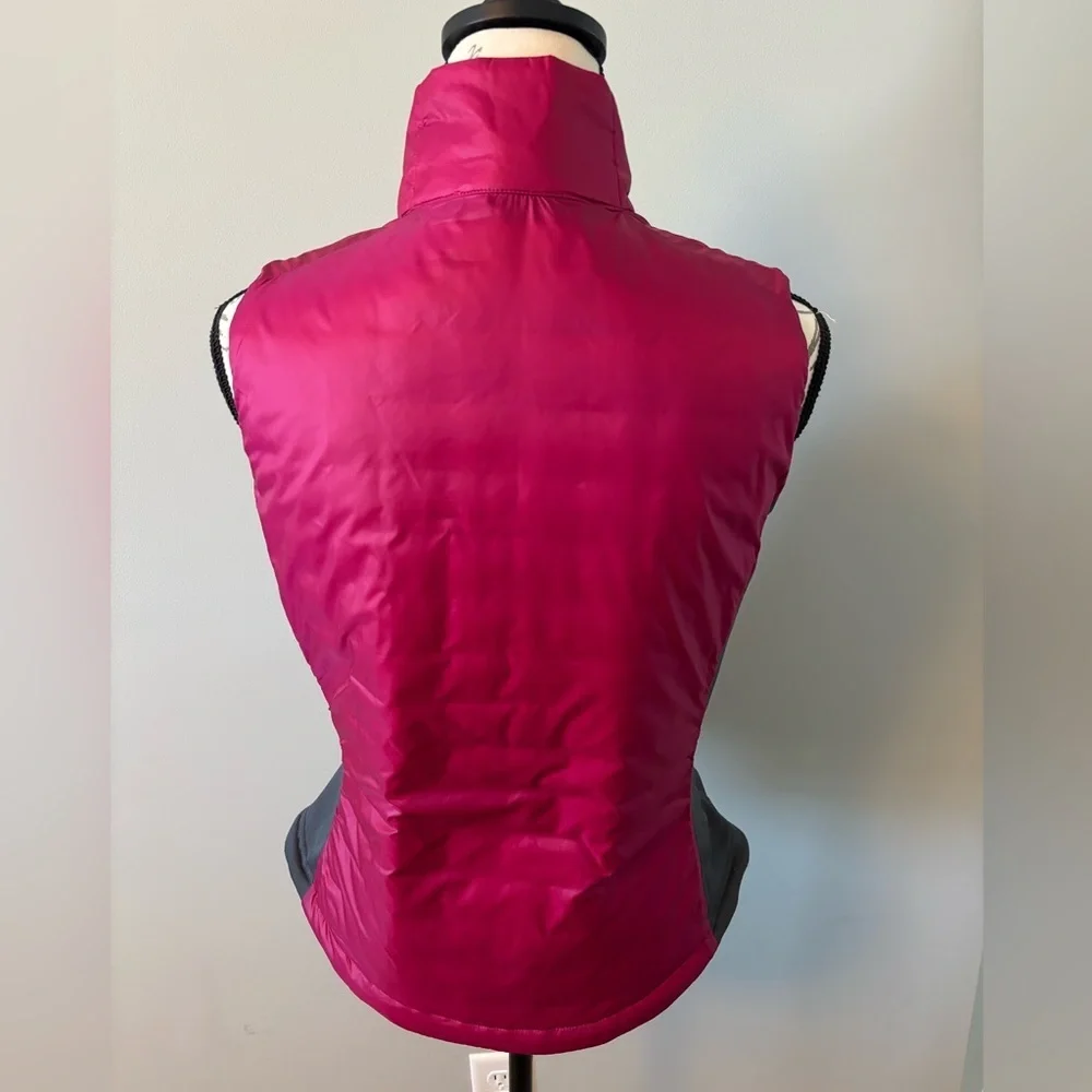 Land’s End Lightweight Puffer Vest Fuchsia Pink Orange Outdoor Hiking Running XS - Picture 4 of 7